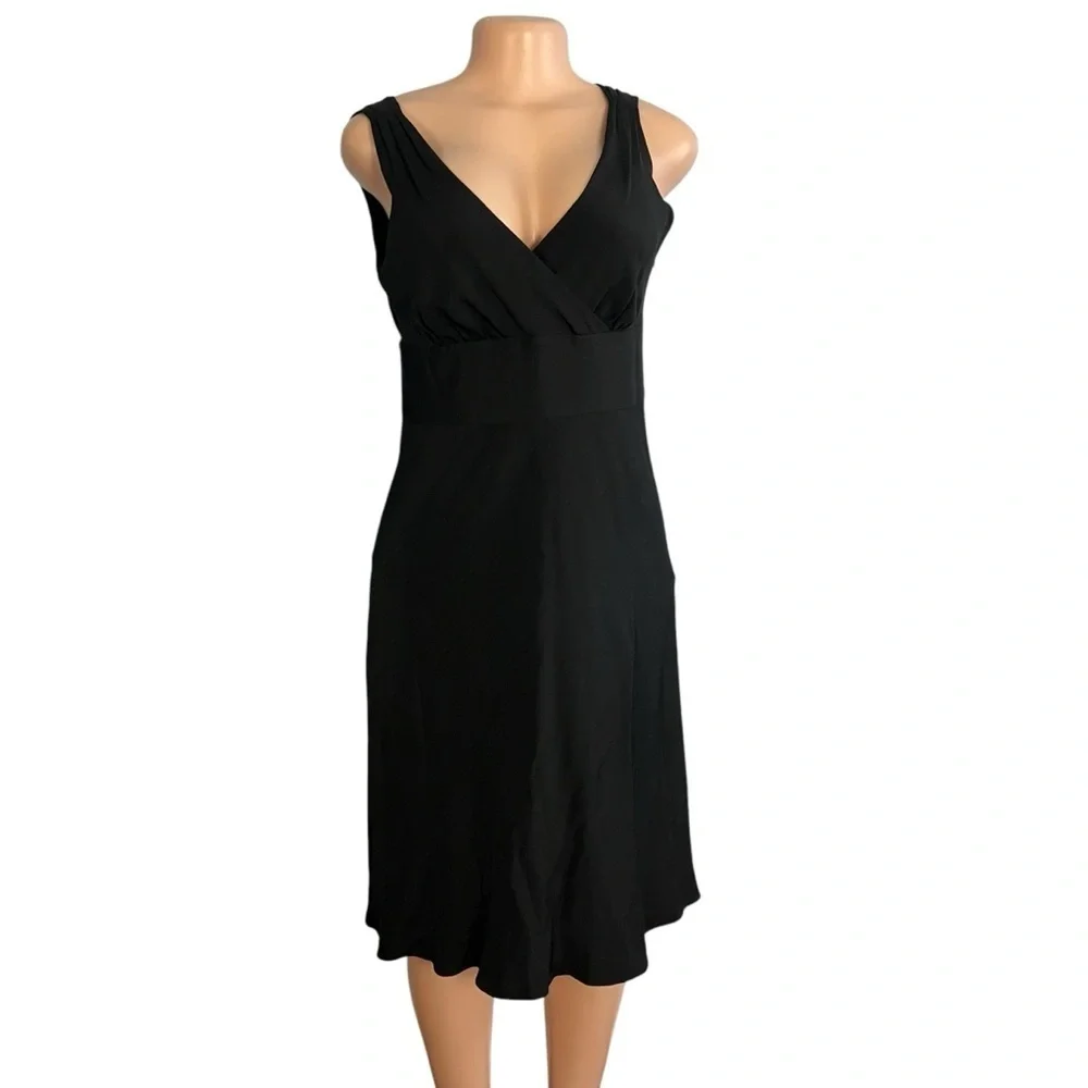 J.Crew Elegant Black Sleeveless Silk Midi Dress